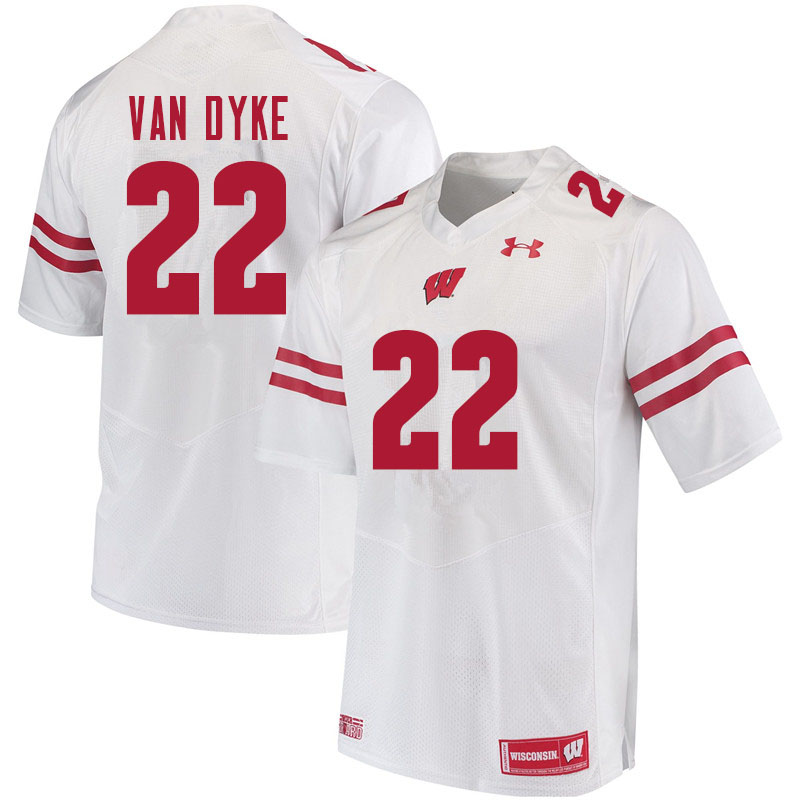 Men #22 Jack Van Dyke Wisconsin Badgers College Football Jerseys Sale-White - Click Image to Close